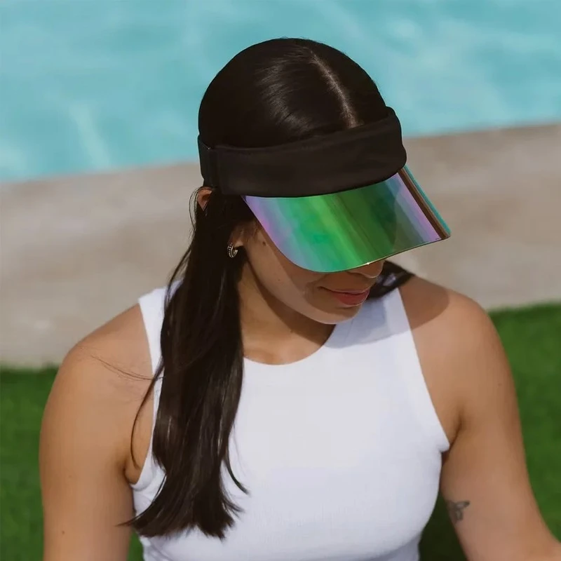 

Outdoor Sports Travel Sun Hat Transparent Plastic Empty Top Golf Visor Sports Performance Outdoor Cycling Tennis Hiking Hat