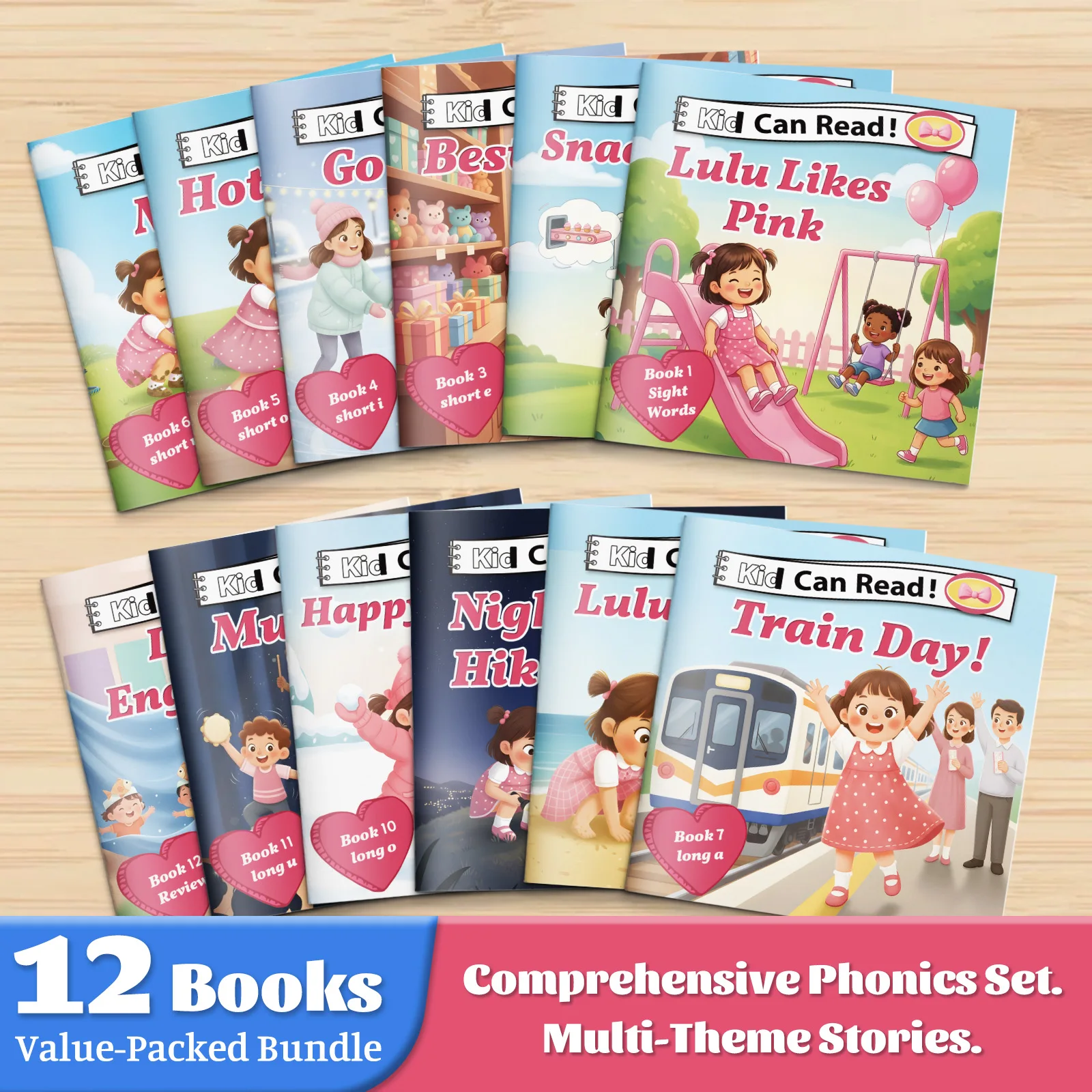 12 Fun Bedtime Storybooks for Kids with Cute Cartoon Designs, Perfect for Parent-Child Reading and Learning