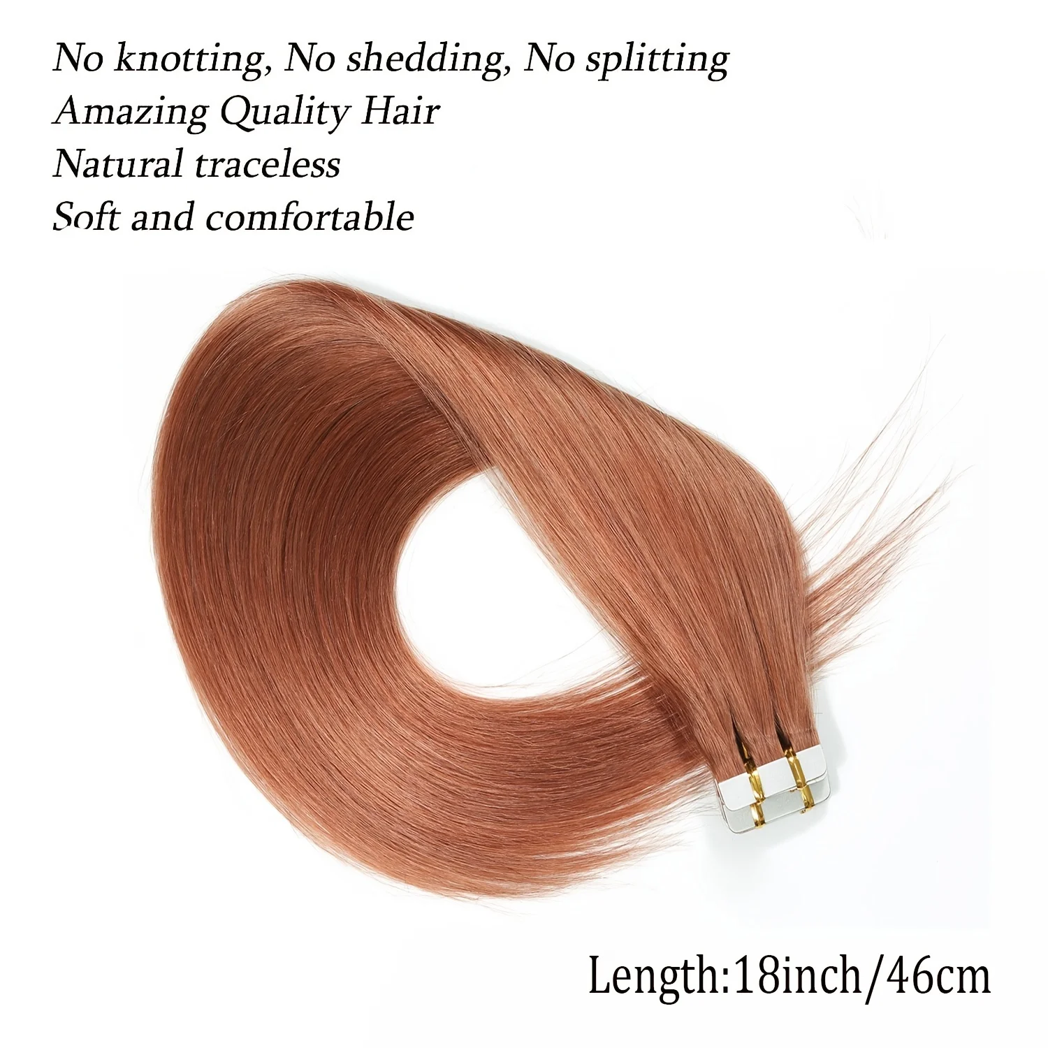 Tape In Extensions Reddish Brown,silver Color 20pcs 100% Remy Human Hair Seamless Pu Skin Weft 18\