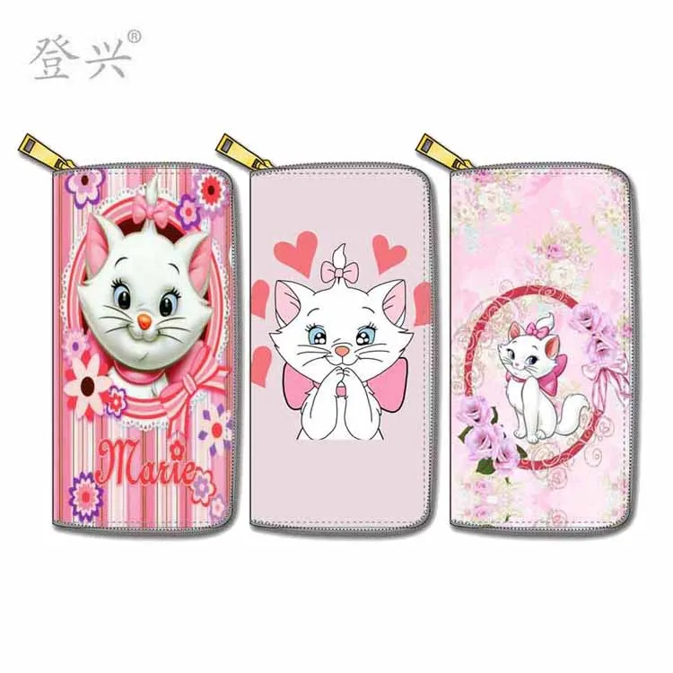 Disney Marie Cat 1715A Anime Wallet Cartoon Wallets Zipper Coin Bag Casual Purses Card Unisex Gift