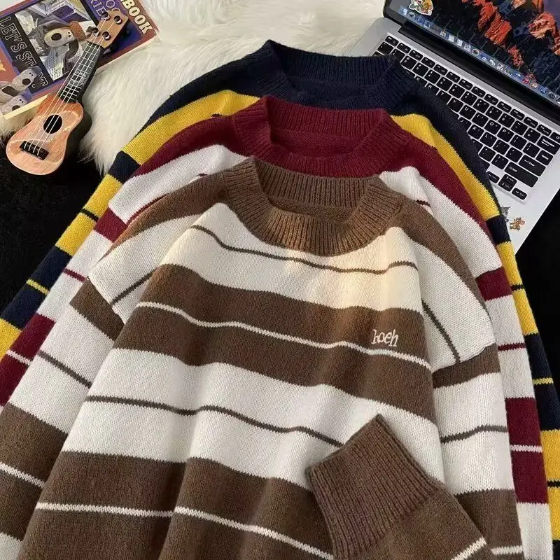 

Мужской свитер Thiened на осень-зиму, свободная повседневная трикотажная одежда, корейская верхняя одежда Lazy Faion, зимняя теплая длинная све