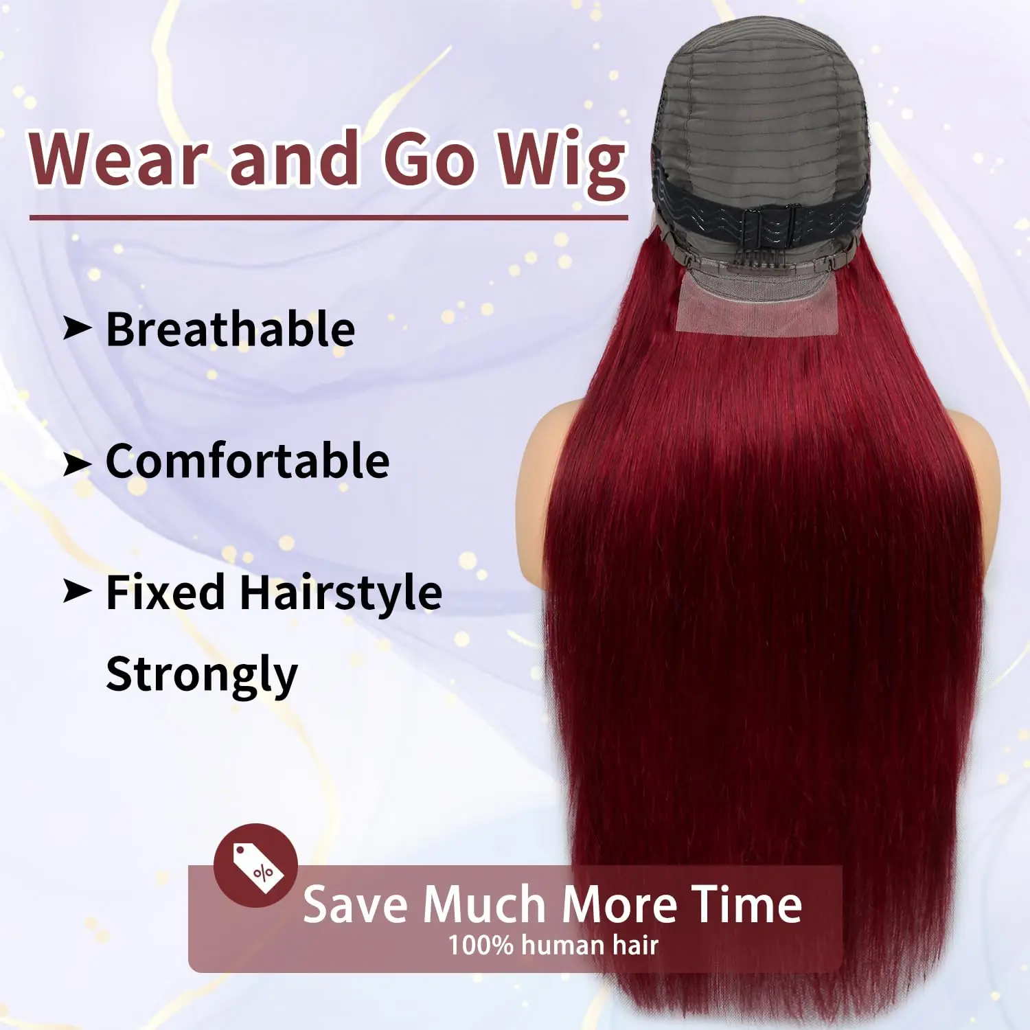 200%高密度99Jバーガンディ13x4レースフロント人毛ウィッグブラジル産カラー34インチストレートレッドレースフロント人毛ウィッグ