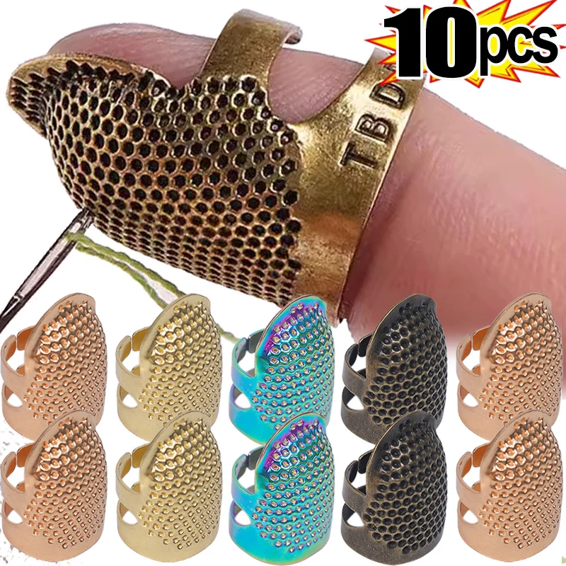 Adjustable Sewing Thimble Retro Sewing Finger Protection Cover Needle Thimble Ring Handmade DIY Craft Embroidery Sewing Tools