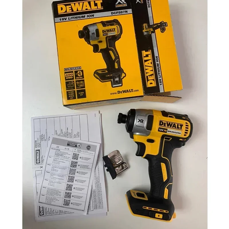 DEWALT беспроводная ударная дрель DCF887, неизолированный инструмент, 1/4 дюймов, электрическая отвертка, бесщеточный двигатель, 18 в, DCF887N с