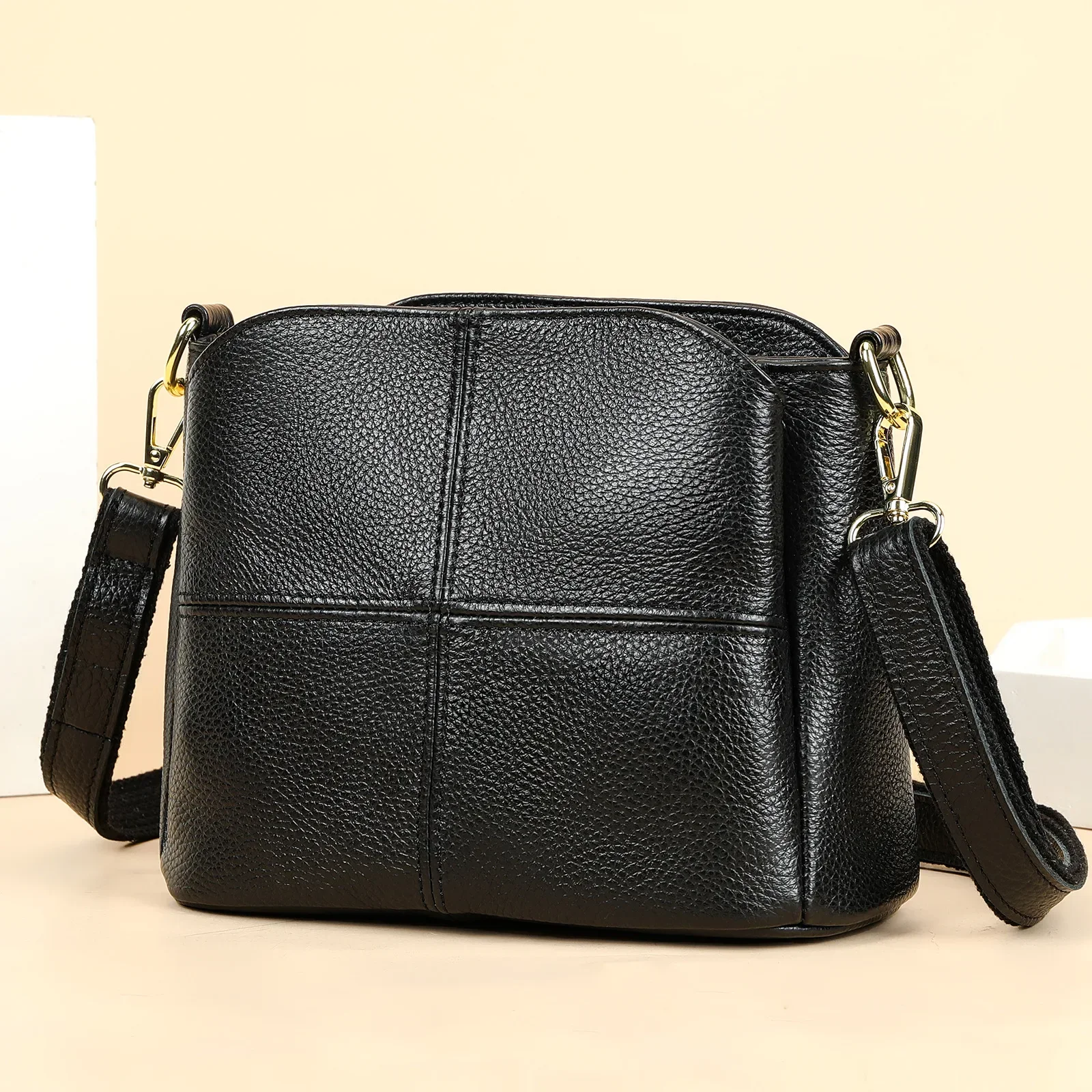 Genuine Leather Women Underarm Bag Versatile Shoulder Handbag Luxury Cowhide Female Crossbody Bag