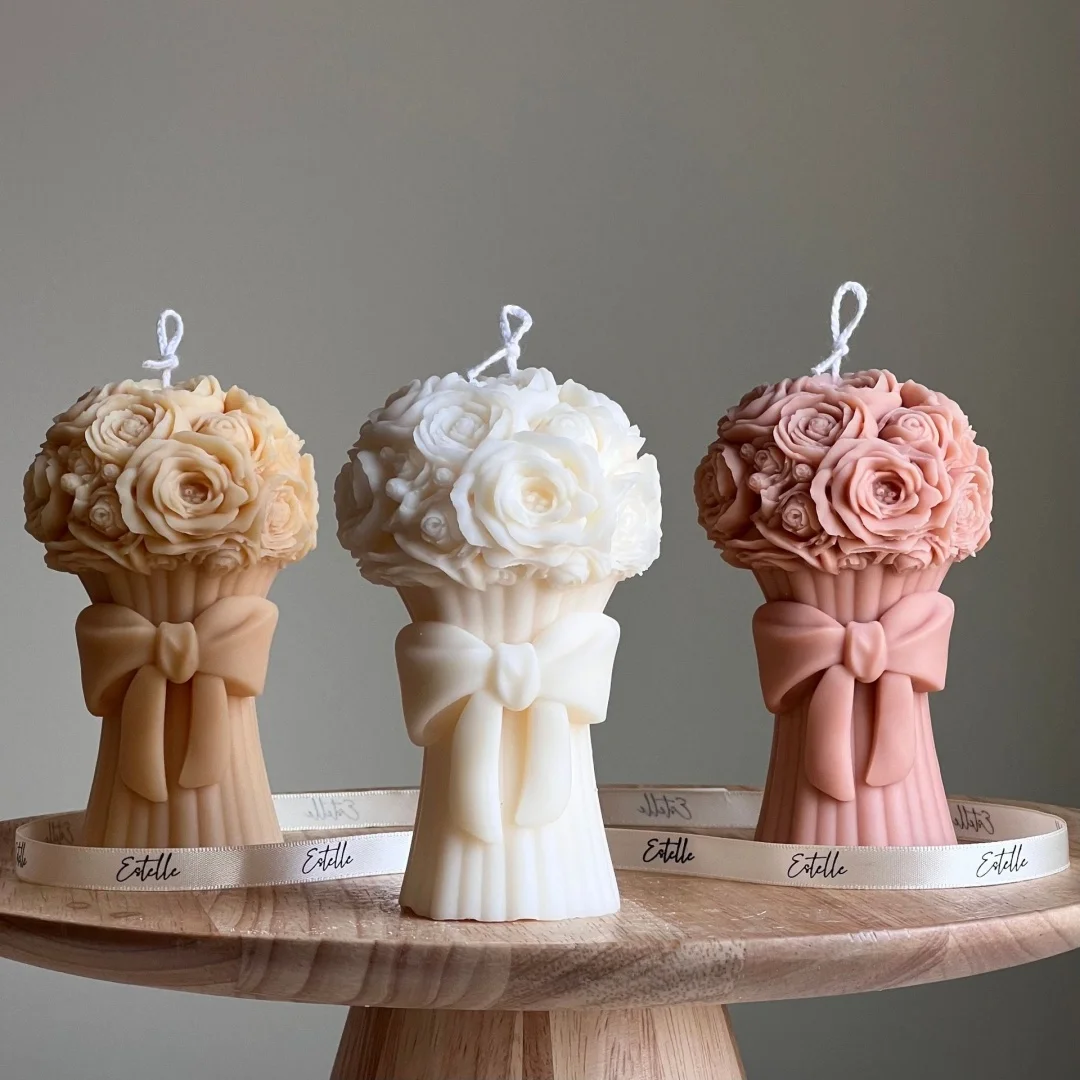 

3D Bouquet Aromatherapy Gypsum Handicrafts Silicone Mold For DIY Flower Resin Cement Floral Candle Plaster Home Decoration