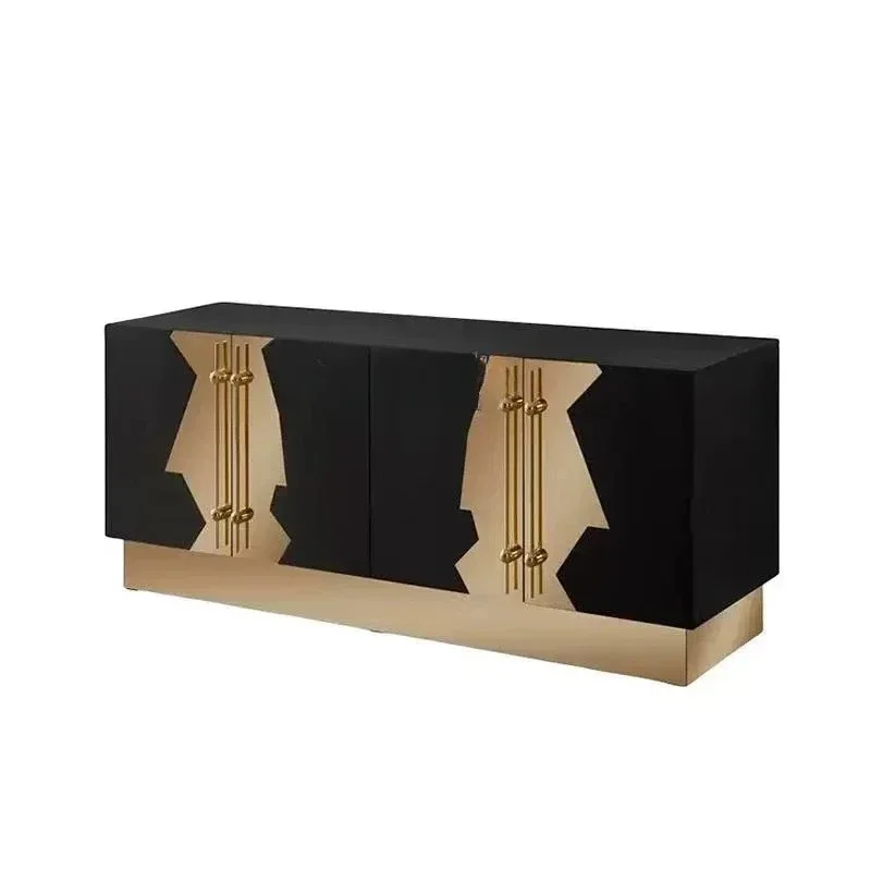A  Italian light luxury solid wood dining side cabinet shoe cabinet villa decoration storage entrance cabinet living room