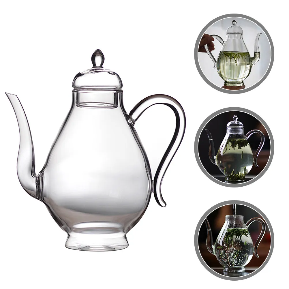 

Маленький стеклянный чайник, термостойкий, прозрачный, для заваривания рассыпного чая и цветочного чая, портативный, для дома и офиса, ручной чайник