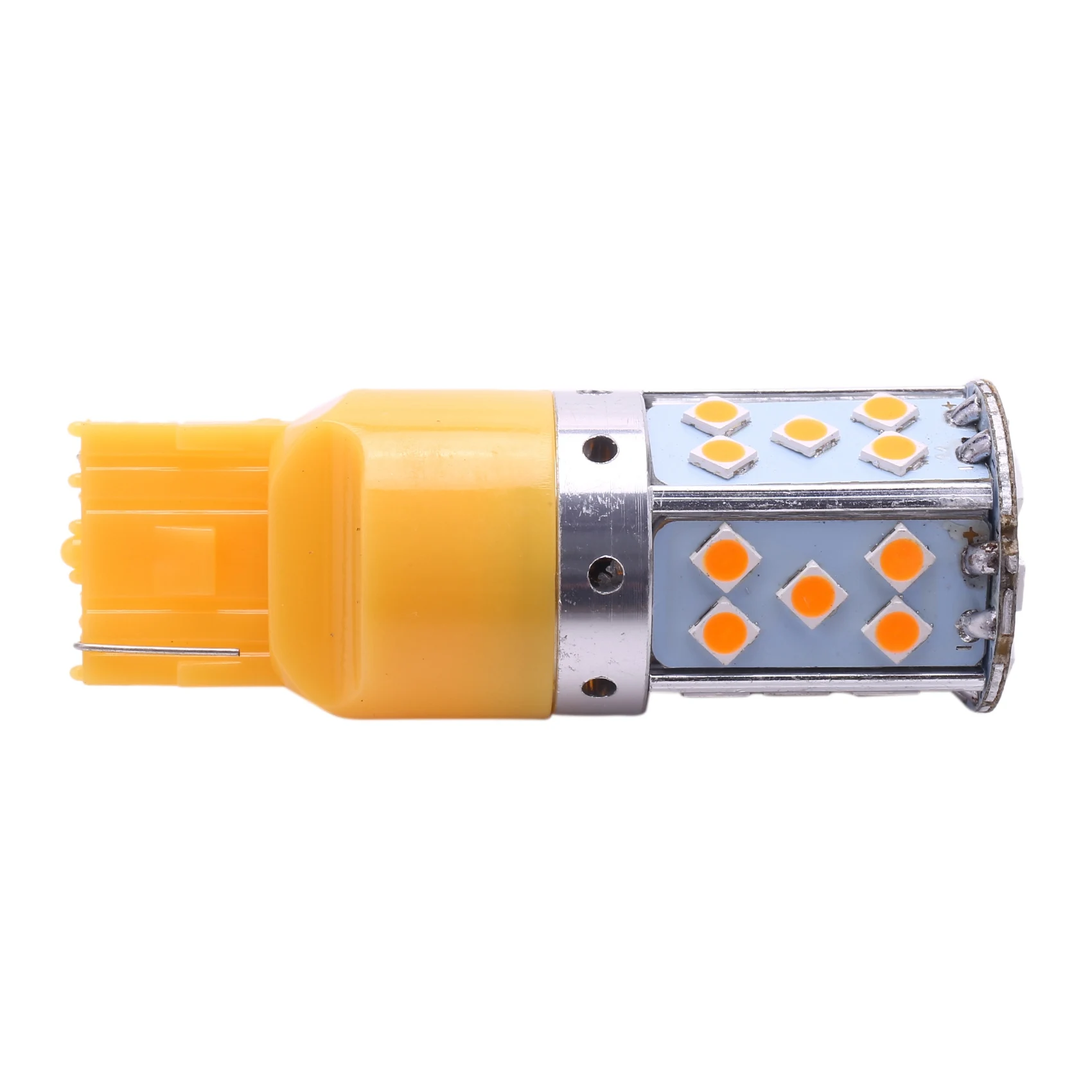 T20 W21W 3030หลอด LED CANbus สำหรับรถยนต์ไฟสัญญาณเลี้ยวแสงสีเหลืองอำพัน12V 24V