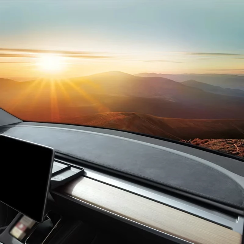

Anti-UV Dashboard Cover For Tesla Model Y 3 New 3 Center Console Accessories Dash Mat Protector Pad Sunshade