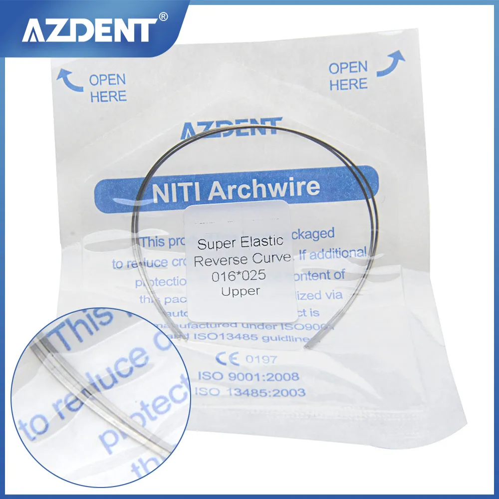 Dental Orthodontic Arch Wires Reverse Curve Super Elastic NITI Alloy Round/Rectangular Shape Oval Form