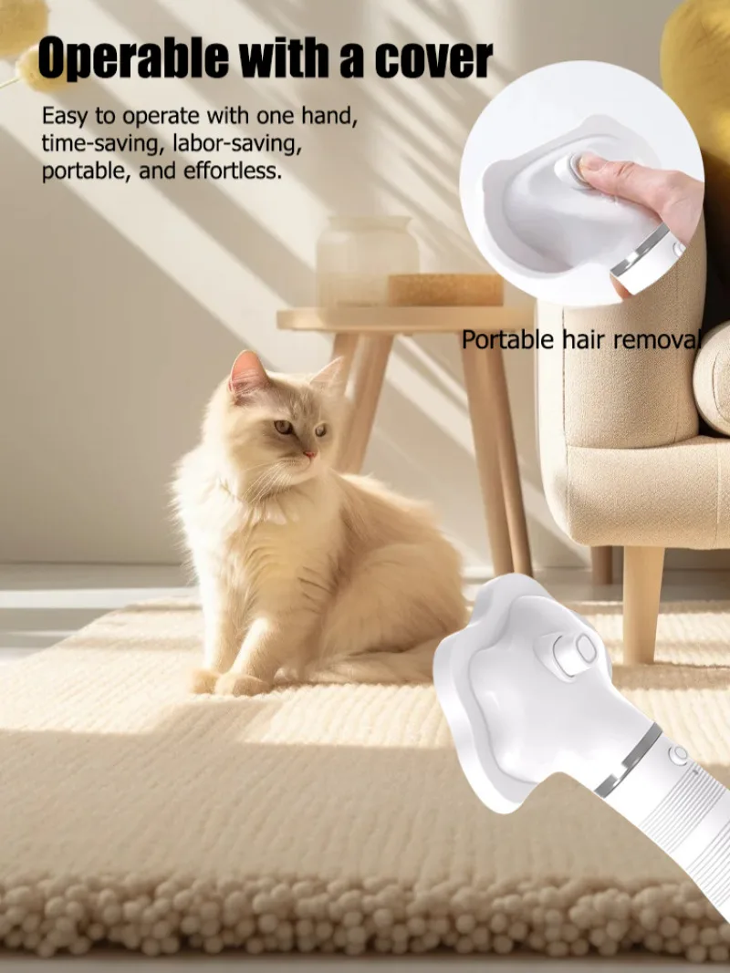 3-in-1 pet grooming and combing hair dryer hot air cleaning all-in-one blow-drying comb one-button hair removal pet comb