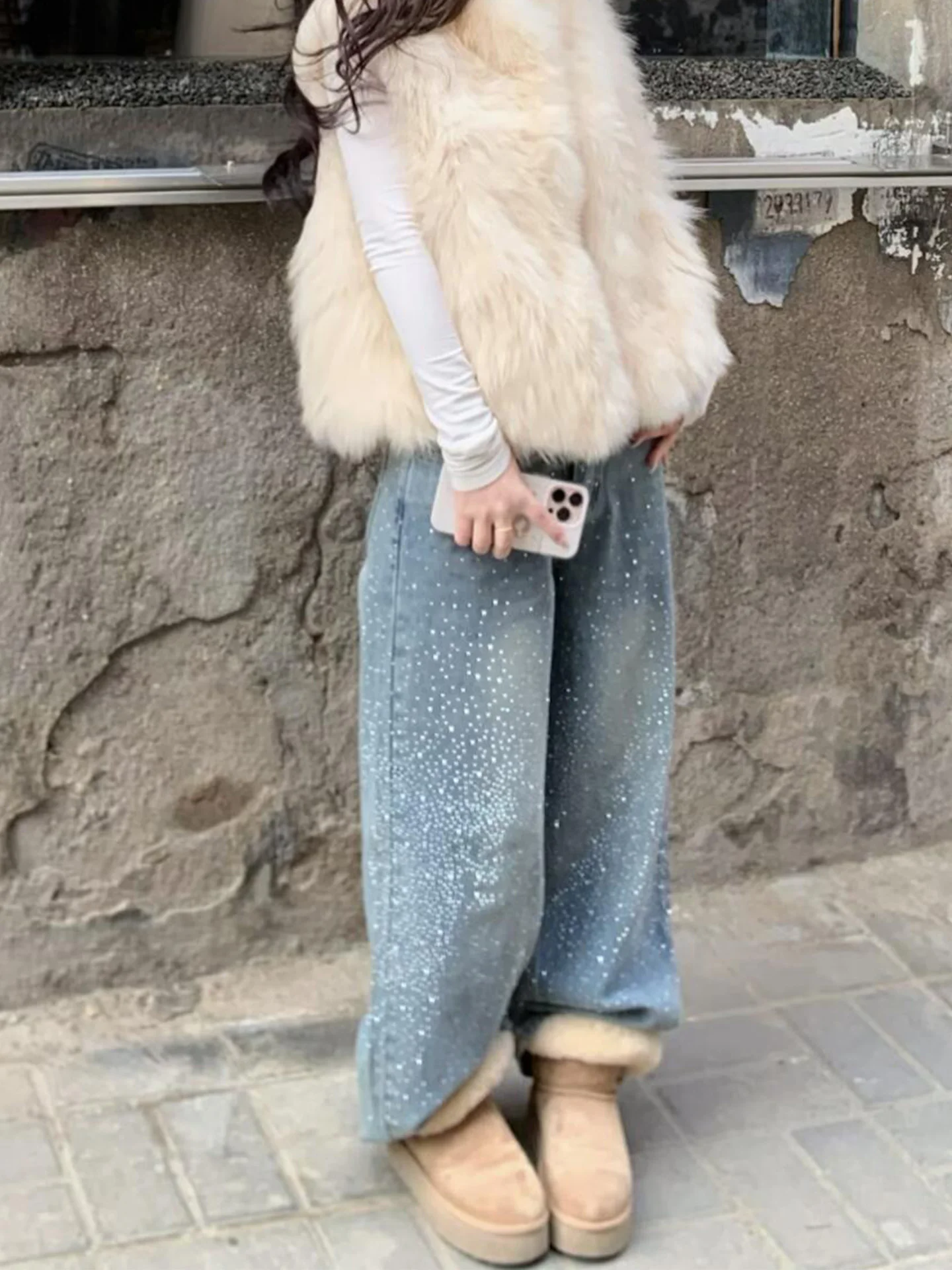 

American Style High Waist Wide Leg Jeans Women's High Waist Straight Cut Washed Vintage Summer New Arrival Denim Pants
