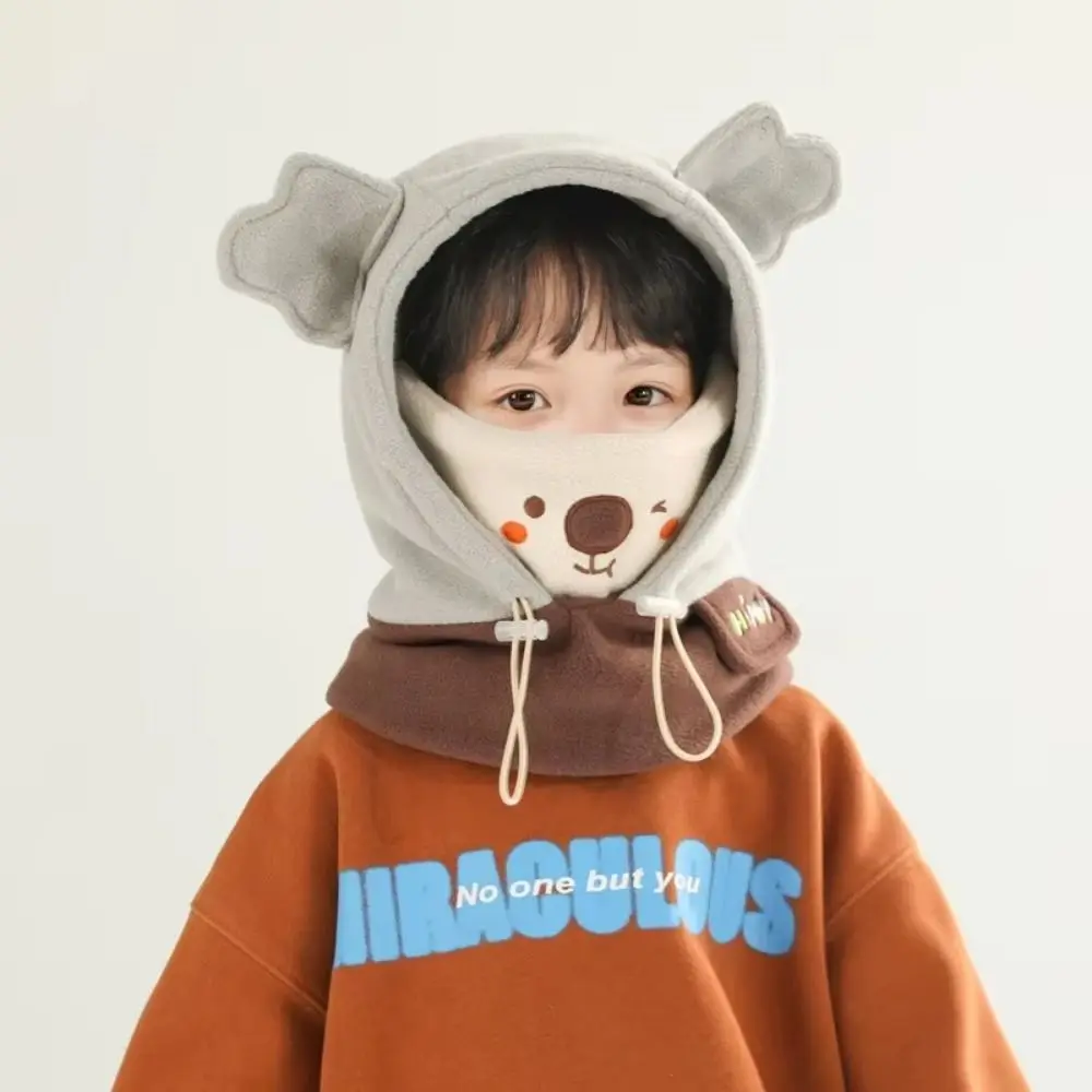 

Модные милые зимние шапки 3 в 1, мягкая маска и шарф, цельные шапки, утолщенная дышащая шапка-балаклава с героями мультфильмов, зимний сезон