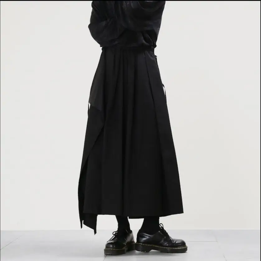 Spring Men's Personality Casual Trousers Wide Leg Pants Culottes Super Loose Hairstylist Male Singer Plus Size Stage Costumes
