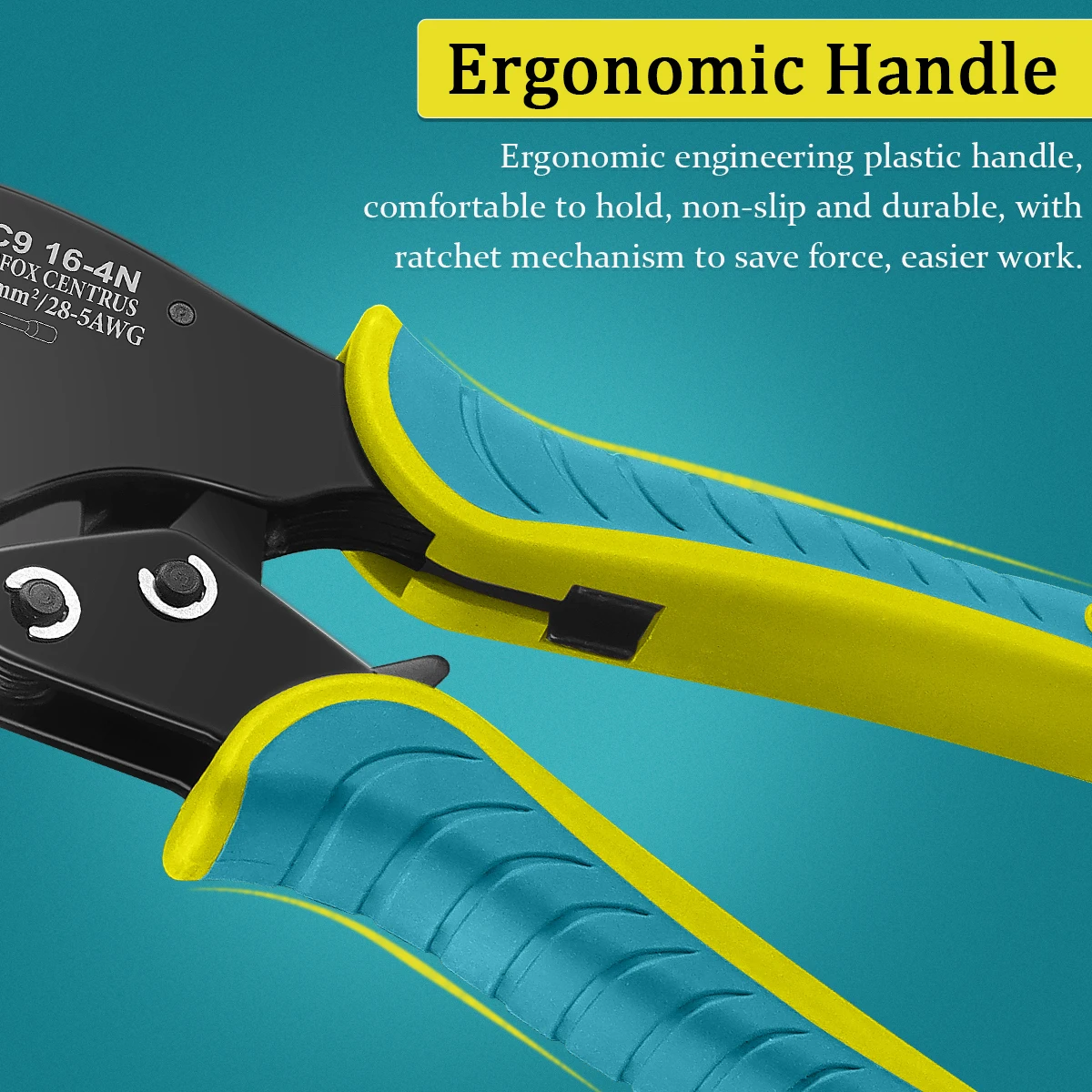 Ferrule Crimping Tool Kit,WOZOBUY 16-4N Square Crimping Tools, Ratchet Jaw Wire Crimping Pliers AWG 28-5 (0.08-16mm²)