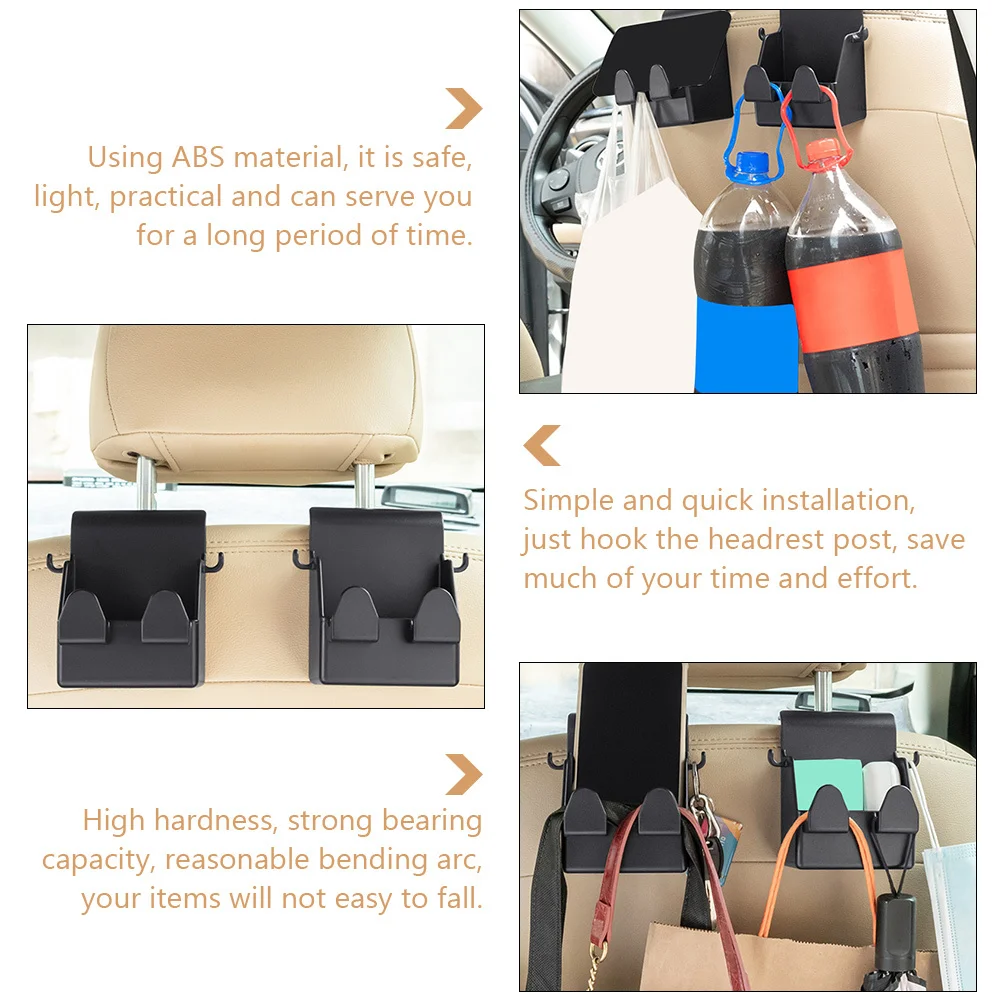 

Car Seat Back Hook Abs Heavy Duty Universal Vehicle Headrest Hanger For Suv Truck Rv Car Bag Holder Storage Organizer Auto