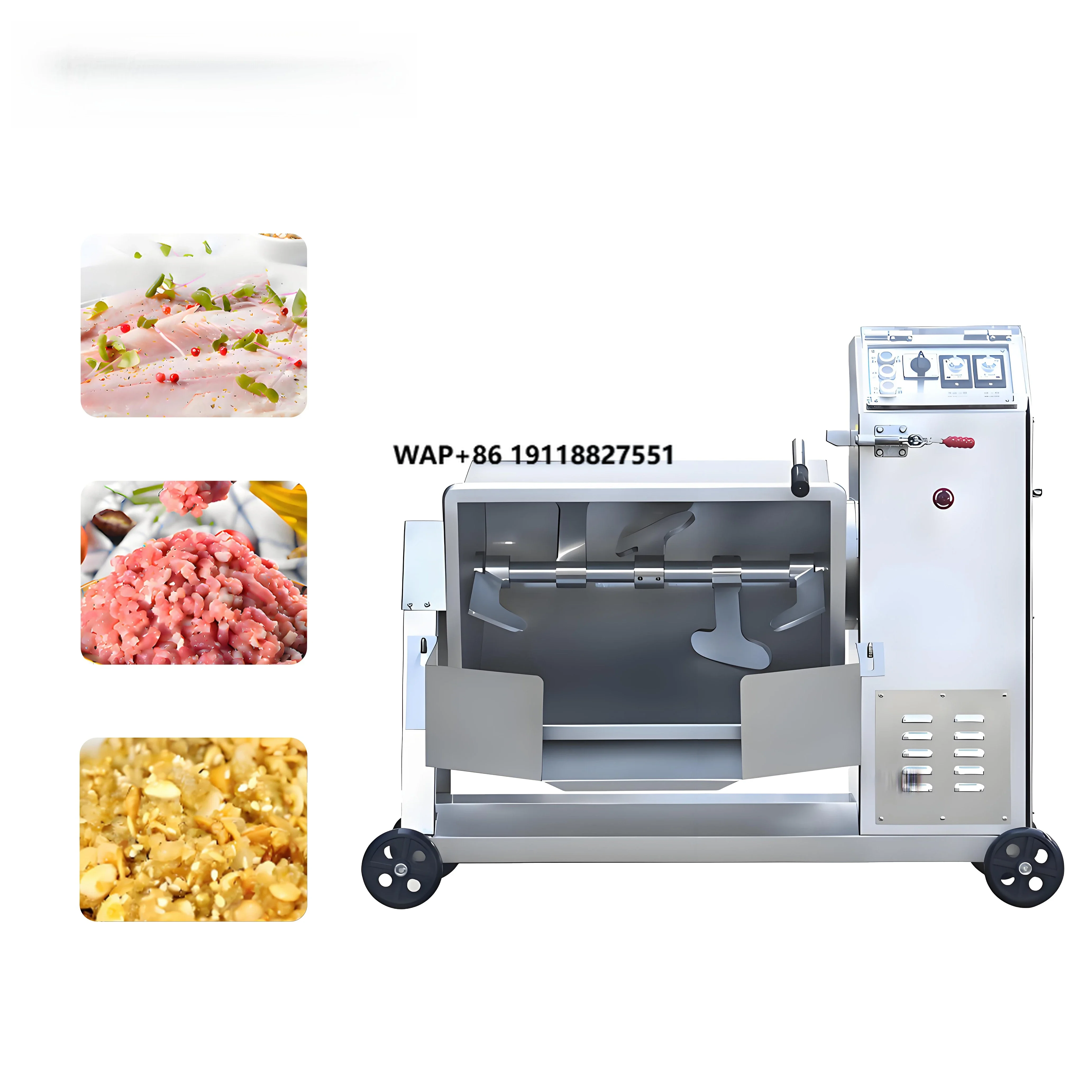 

Corrosion Resistant Stainless Steel Single Shaft Mixing Machine Motor Food Grade Parts for Beef Factories 300-500kg/h Capacity