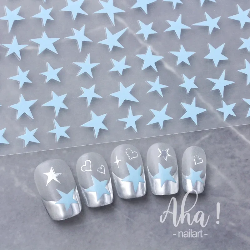 1pcs 5D Sweet Cool Star Design Nail Art Charms Kawaii Macaron Star Nail Decoration Decals DIY Press on Manicure Accessories Par 4
