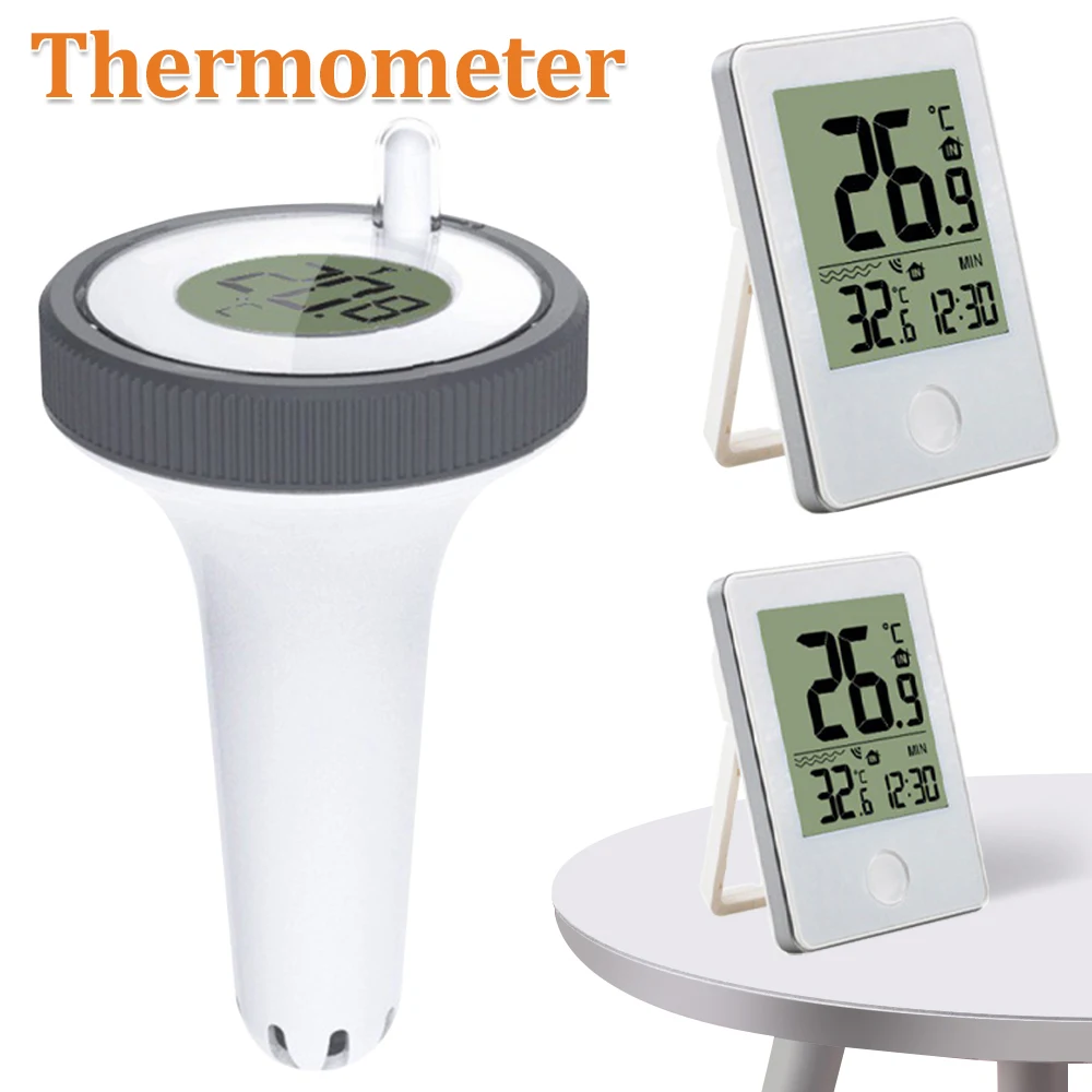 

Беспроводной термометр, светодиодный цифровой дисплей, комплект электронного термометра, водонепроницаемый датчик температуры для бассейнов, аквариумов