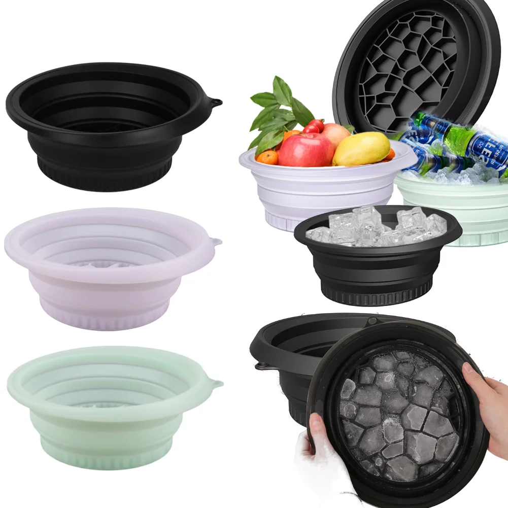 Folding Basin Silicone Facial Ice Bath Bowl Collapsible Silicone Ice Bath Bowl Efficient Washing Basin Silicone Ice Bath Bowl
