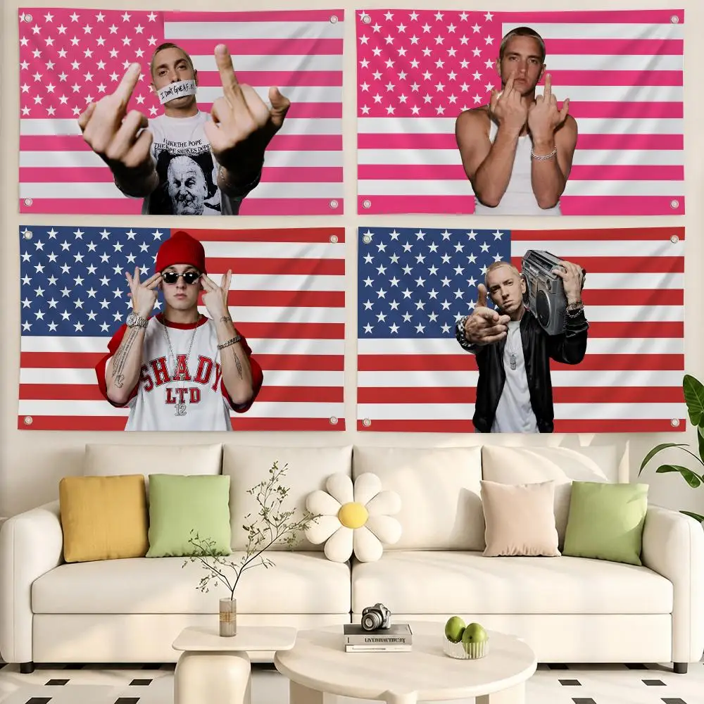 Rapper Eminem Flags Flags, Room, Dormitory, Camping, Party, Home Decor Gifts