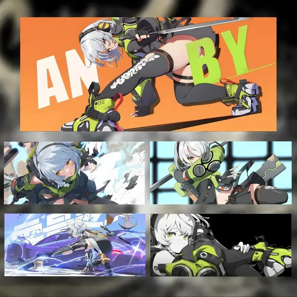 combat heroine Z-Zenless Zone Zero Anby Mouse Pad Large Thick Desk Pad Stitched Edges Gaming Mouse Mat for PC