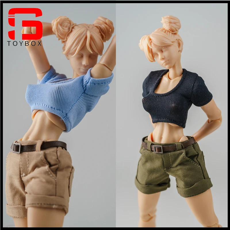 W magazynie 1/12 Scale Female Tight Short T-shirt Casual Shorts Clothes Model Fit 6'' Romankey Soldier Action Figure Body Dolls