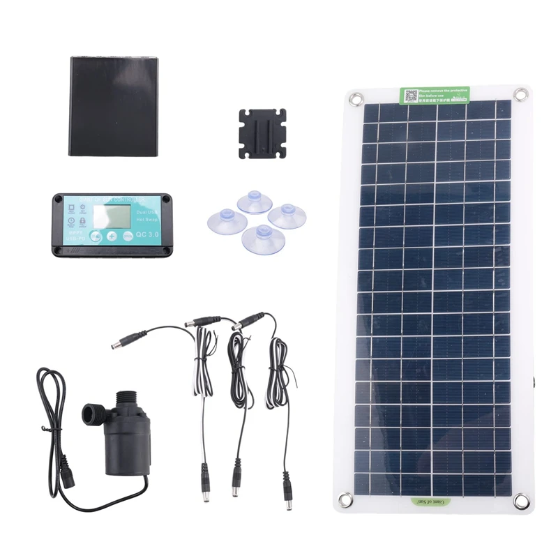 1Set 50W Solar Water Pump Garden Family Water Fountain Irrigation Pump RV Plastic+Metal