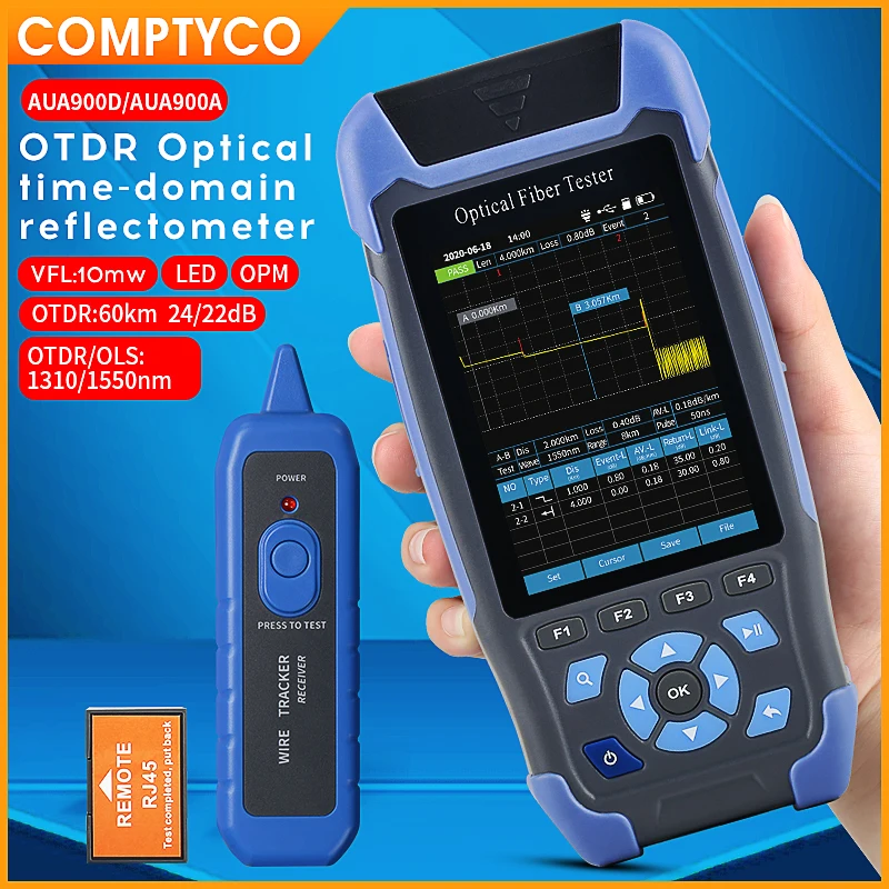 COMPTYCO AUA900D/900A 60KM OTDR Fiber Optic Cable Tester Multi-functional Optical Time Domain Reflectometer Built in VFL OPM OLS