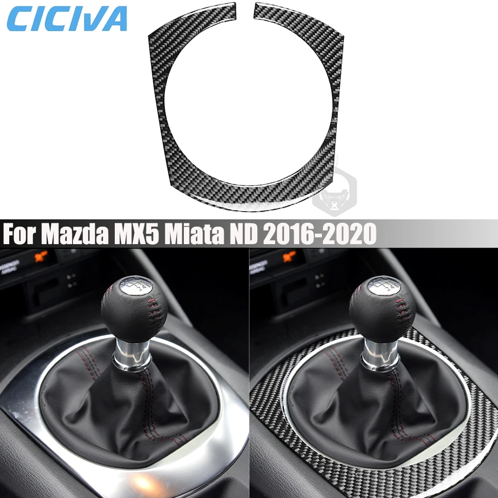 

Carbon Fiber Car Accessories Center Console Gear Panel Interior Cover Modified Trim Sticker For Mazda MX5 Miata ND 2016-2023