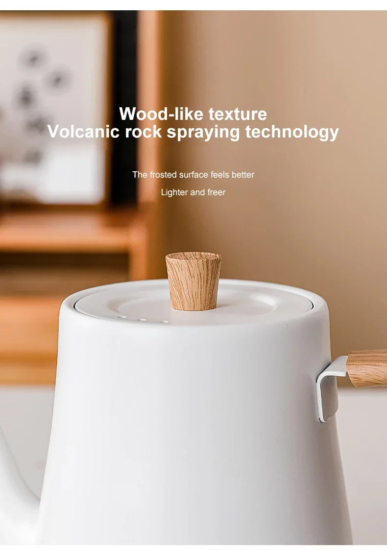 1000W Gooseneck Electric Kettle 800ml Hand Brew Coffee Pot Smart Teapot Temperature Control Pot Rapid Heating Kettle