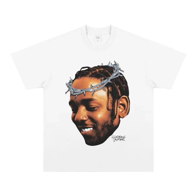 Kendrick Lamar Tee Kung Fu Kenny DAMN Hip Hop Rap Print Short Sleeve T-Shirt Beauty Tide Loose