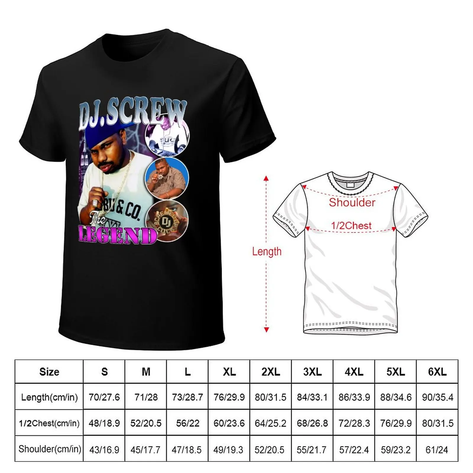 DJ Screw The Legend T-Shirt Outdoor Work Short Sleeve Top