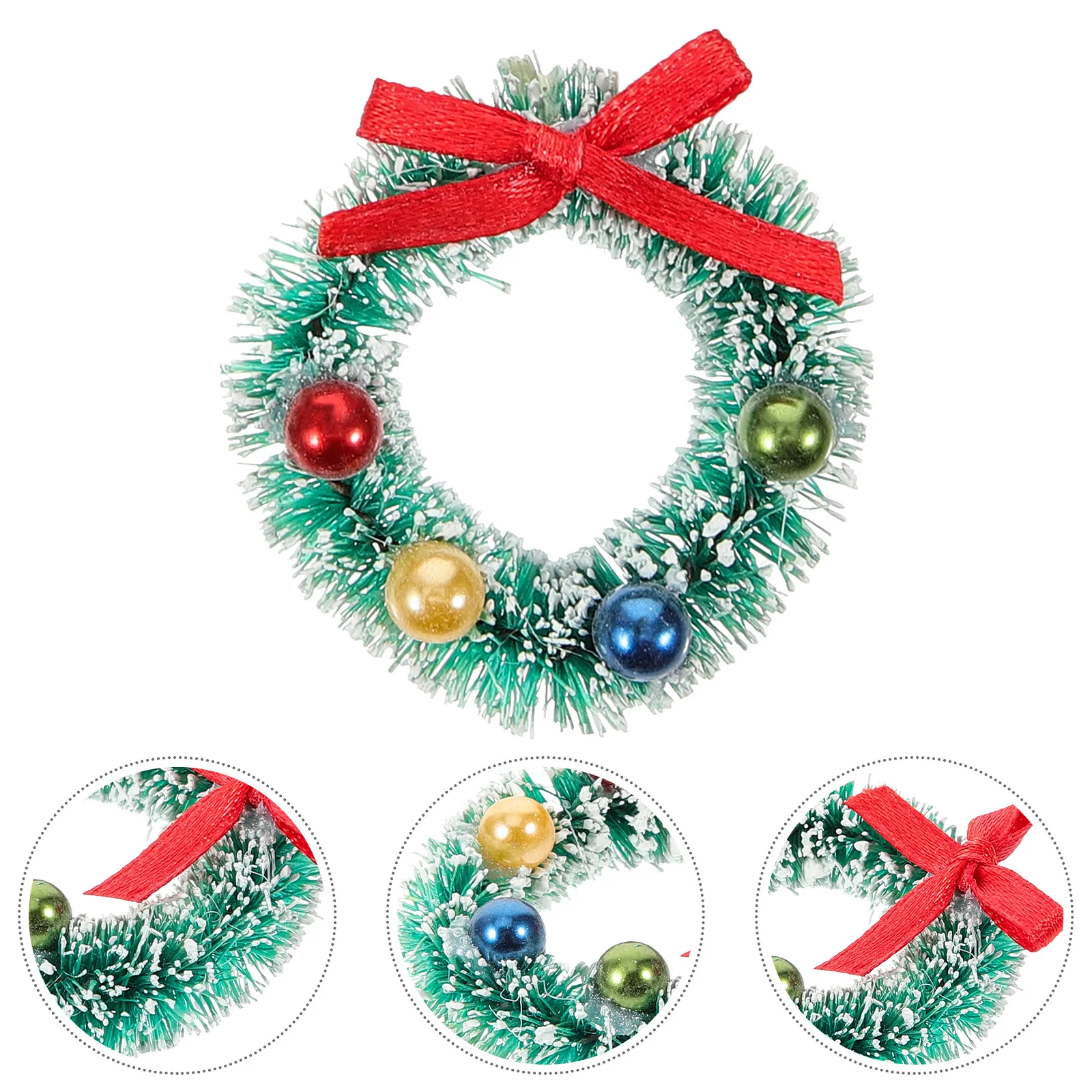 

10Pcs Christmas Hanging Wreath Pendant Xmas Mini Wreath Ornament for Front Door Christmas Decoration Holiday Festival