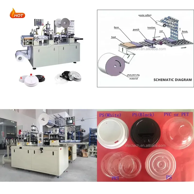 Recycling Machine 2026 Automatic Pet Paper Cup Plastic Cover Forming Molding Thermoforming Machines Disposable Coffee PP