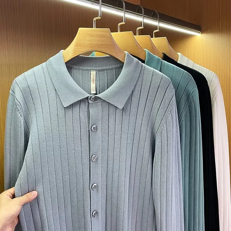 

Autumn New Sle Men's Knitted Cardigan Slim Fit Innerwear Outerwear Retro Briti Sle Long Sve Button up Sweater Coat