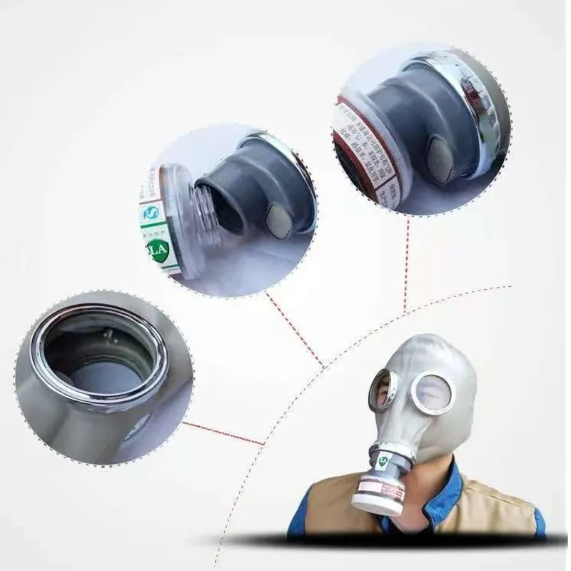 قناع الغاز الكيميائي 2 في 1 مادة مطاطية طلاء رش الأمونيا الكيميائية للحماية من الحرائق قناع الغاز للحماية الشاملة