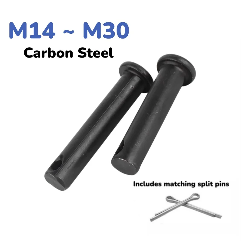 M14 M16 ~ M30 GB882 Carbon Steel Black Shaft Cotter Pin Flat Head Cylindrical with Split Pins with Hole Pin