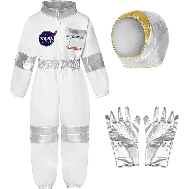 Disfraz de astronauta COSAstronaut para niños, mono de piloto espacial con casco, conjunto de juego de rol, regalo de cumpleaños