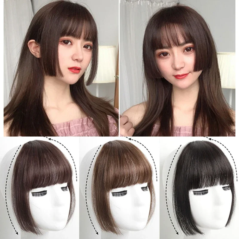 New False Hair Bangs Hair Extension Clip In Bangs Fake Fringe Natural Clip In High Temperature Hime Cut Fashion Hair Accessories