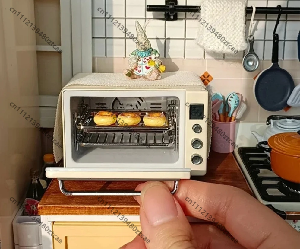Luminous Simulation Mini Oven Model, Dollhouse Scene Decoration Prop, Mini Kitchen Decorative Ornament & Play Accessory