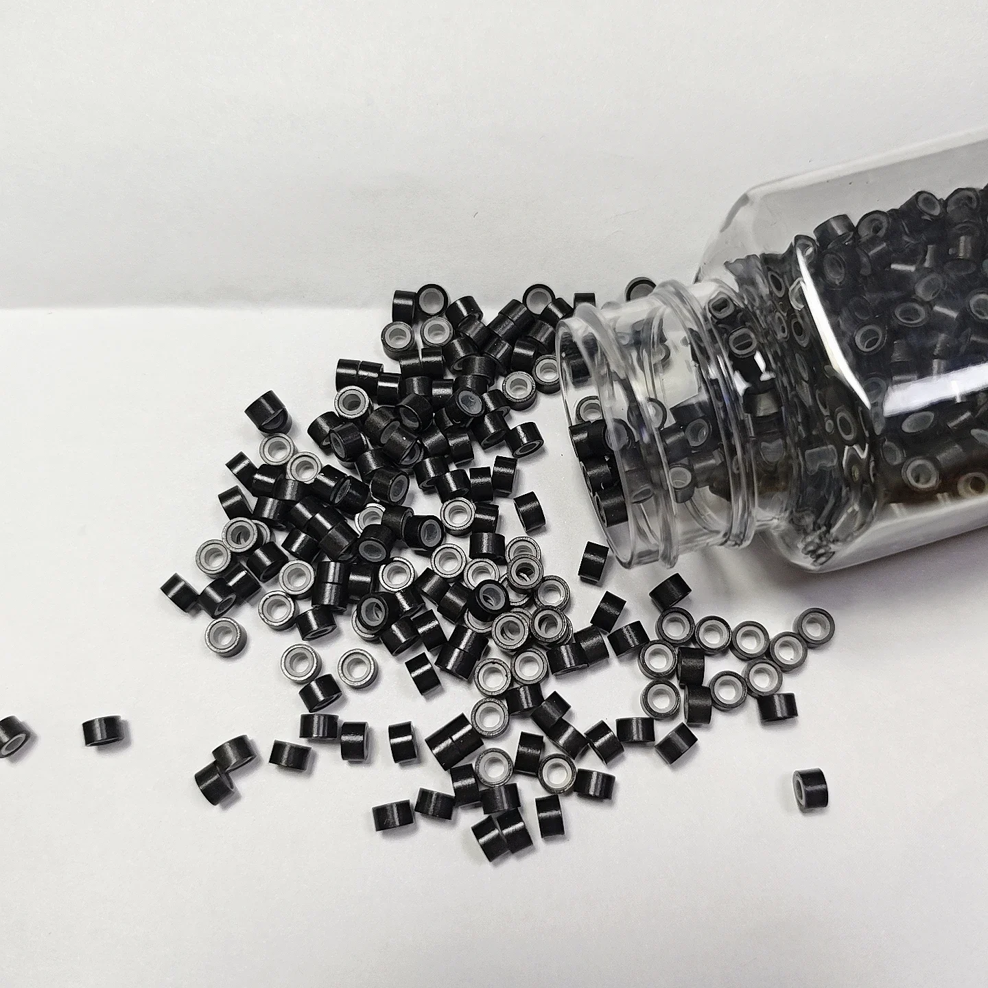 250 Miniatur-Silikon-Kettenperlen mit 5,0 x 3,0 x 3,0 mm, verwendet für DIY-Schmuckherstellung, Haarverlängerungen, Crimpwerkzeuge, spezialisiert