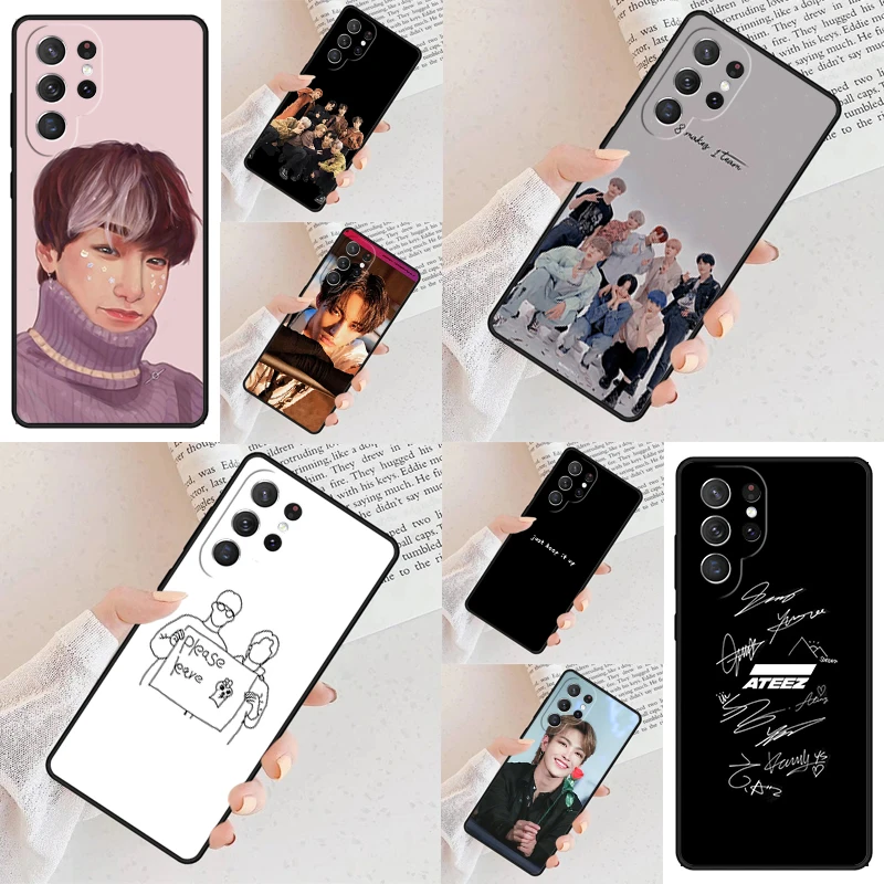 Kpop Band Ateez Phone Case For Samsung Galaxy S24 S23 S22 S21 Ultra S10 Note 10 Pro S20 Plus FE S9 S8 Cover