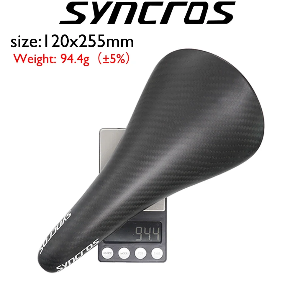 

SYNCROS 3K Carbon Saddle 95g - Ergonomic Design | 120x255mm | Seamless Shell for Road/Triathlon/TT Bike | Unisex Lightweight