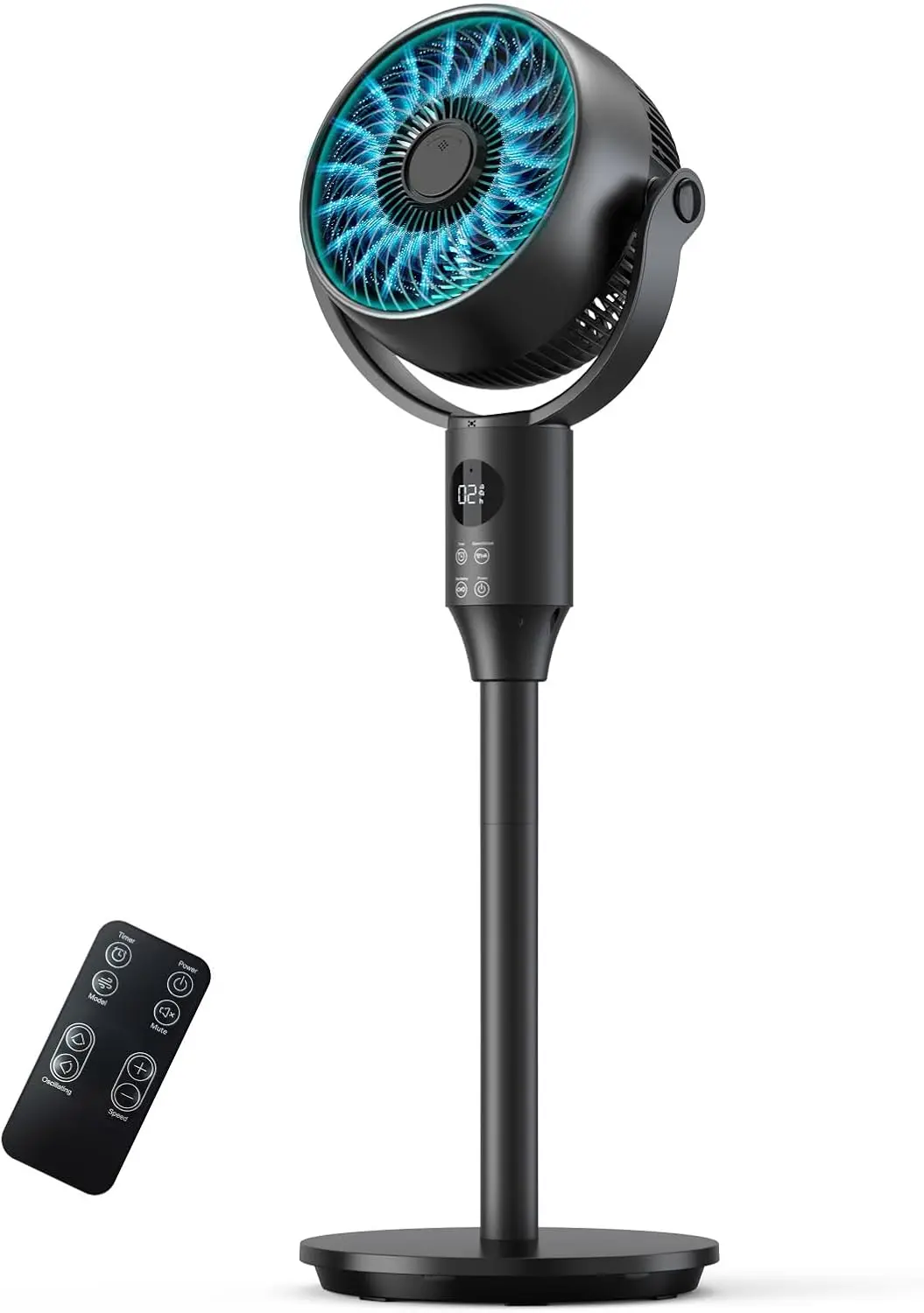 

Quiet Oscillating Pedestal Fan with Remote, 3 Modes & Timer, Adjustable Height for Home Office