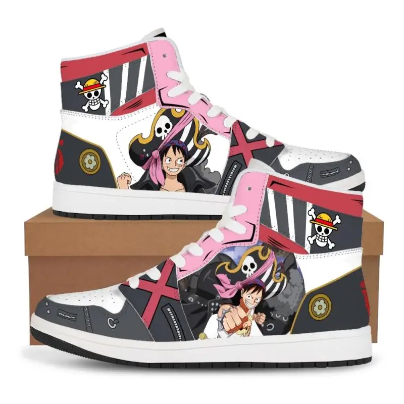 

One Piece Customized Anime Sneakers Basketball Shoes Sneakers Men and Women High Top Casual Shoes Monkey D. Luffy Festival Gift