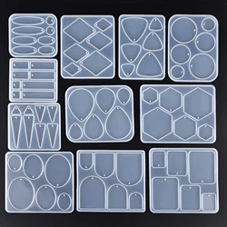 Geometry Earring Pendant Silicone Mold Epoxy Resin Jewelry Making Molds Round Square Charms Pendant Mold Creative Jewelry Craft