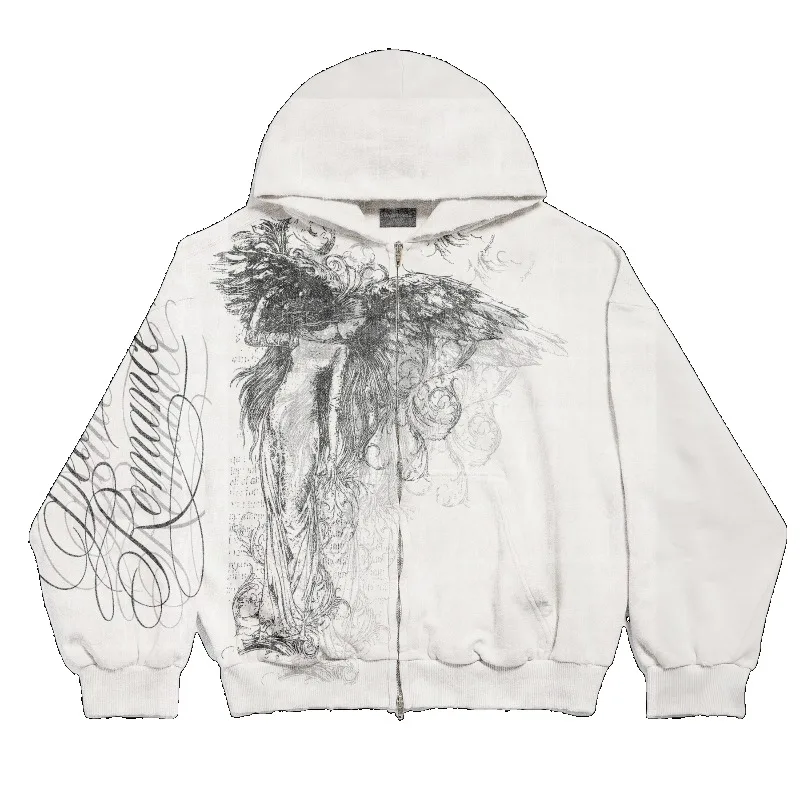 Y2k Obsessed Zip Up Hoodie Trendy Goddess Painting Paar Sweatshirt Harajuku Retro Hip Hop Streetwear Unisex Boxy Casual Hoodie