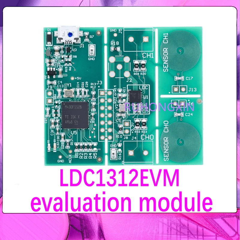 

LDC1312EVM LDC1312 two-channel PCB induction sensor coil MSP430 microcontroller